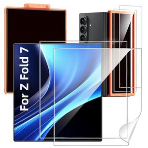 Hoerrye for Samsung Galaxy Z Fold 7 Screen Protector - [with Auto Align Frame Accessories] [2 Pack Inside Flexible TPU Film + 2 Pack Front Tempered Glass] No Creases,No Bubbles,Case Friendly