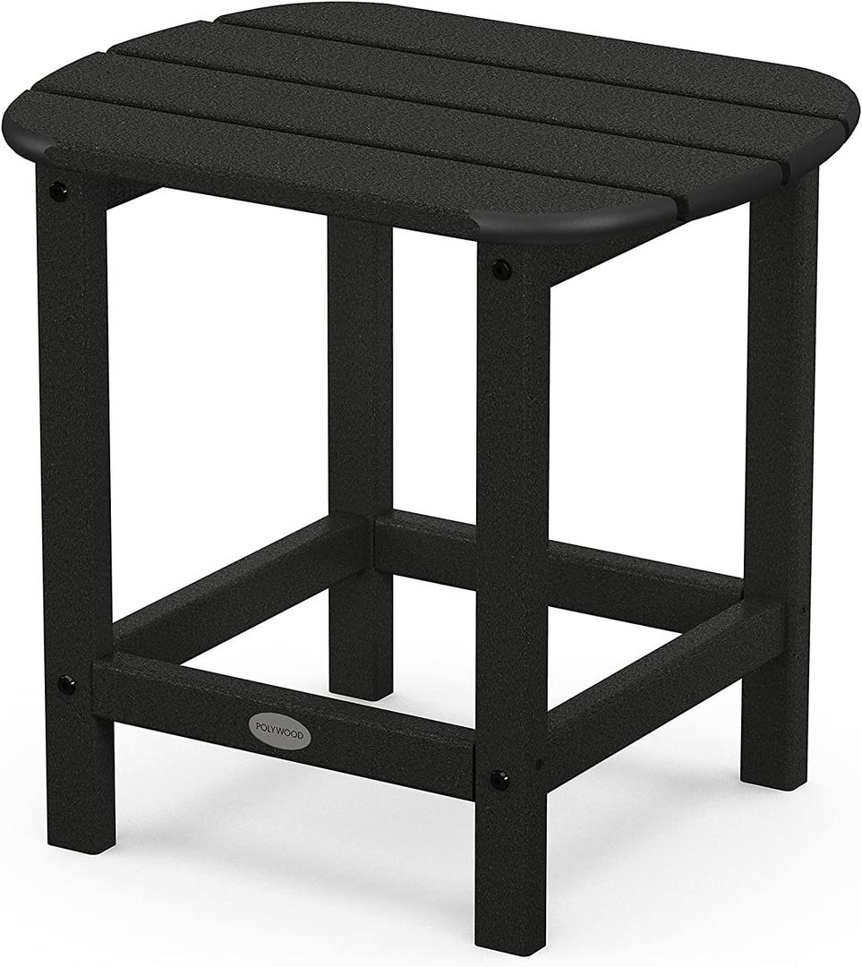 POLYWOOD SBT18BL South Beach 18" Outdoor Side Table, Black