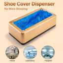 Shoe Cover Dispenser with 200 Pcs Disposable Shoe Covers Automatic Shoe Cover Dispenser Fits Size Up to 11 US Men and up for Home, Factory, Hospital Gold)