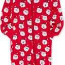 Little Me Clothes for Baby Boys' and Girls' Holiday Footies and Cap Set Romper Sleeper, Newborn to 18 Months (Lipstick Red Santa)