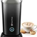 Maestri House Milk Frother, 3-in-1 Hot & Cold Mik Frothing Steamer, 8.12OZ/240ML Touch Control Foam Maker, Compact Space-saving Design for Latte, Cappuccino and Warm Milk (Black)