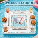 32"x32" Large Floating Mahjong Table for Pool & Hot Tub, Waterproof Float Board for Mahjong, Poker, Dominoes & Card Games, Summer Floating Game Tray for Adults Party & Spa Relaxation (Blue)