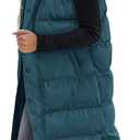 BTFBM Long Puffer Vest Women Quilted Hooded Button Down Zip Up Sleeveless Vests Outerwear Padded Jacket Fall Winter Coat (Large, Grey Blue)