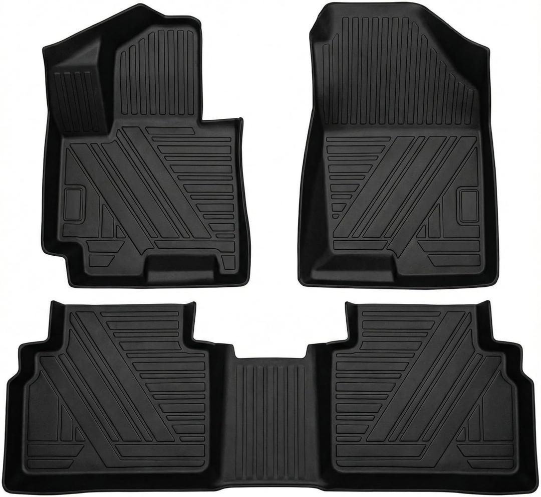 TPE Floor Mats Compatible with KIA Sportage Gas 2023-2026 ModelsAll Weather Protection 3D Waterproof Durable Anti-Slip TPE Floor Liners 1st  2nd Row Custom-fit Set Accessories Non Hybrid Non PHEV