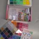 5 Boxes Bracelet Making Kit Pony Beads, 96 Colors 6x9mm 3500Pcs Kandi Rave Beads for Bracelets Friendship Plastic Bead with 800Pcs Letter Bead Arts and Crafts for Kids Adults Keychain Jewelry Making