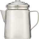 Coleman Stainless Steel Percolator Coffee Pot 12-Cup Capacity Lightweight Coffee Percolator No Filter Needed Durable Outdoor For Camping Backpacking RV Stovetop Campfire & More (One Size)