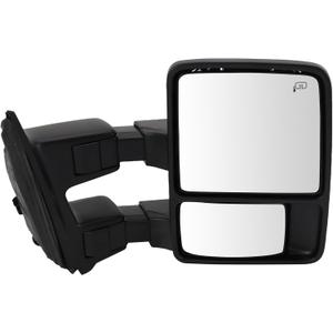 TRQ Passenger Side Power Heated Mirror Smooth Black Textured Cover Compatible with 2009-2010 Ford F-250 Super Duty F-350 Super Duty FO1321491