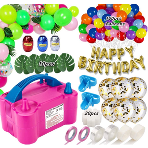 Balloon Pump Electric Party Decorations  Electric Balloon Pump for Balloon Arch Kit, Portable Dual Nozzle Balloon Inflator