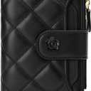 Small Wallets for Women Leather Bifold Wallet Women RFID Blocking Purse Credit Card Holder with 15 Card Slots and ID Window Coin Pocket