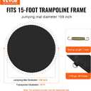 VEVOR Replacement Trampoline Mat, Jumping Mat Fits 15 ft Frame, Universal Jumping Round Trampoline, UV-Resistant Mat with Spring Tool & 96 V-Rings, Fit 7" Spring Length
