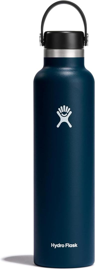 Hydro Flask Water Bottle - Insulated Stainless Steel - Non Spill, Leakproof in 24 Oz Indigo Blue