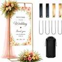 Adjustable Wedding Welcome Sign Stand, 5.7FT Gold Metal Sign Stand