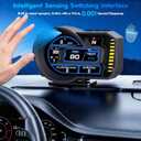Heads Up Display for Cars, OBD2+GPS Dual System Speedometer with Driving Score & Gesture Control, OBD2 Gauge Display with Tachometer, Water Temp, Volt, Overspeed & Fatigue Driving Alarm