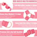 Soft Leather No Pull Dog Harness - Adjustable Step in Dog Harness with Rose Gold Heavy Duty Metal Buckle, Freedom Nylon Dog Halter Vests for Small Medium Large Dogs Easy Walking Training M, Dark Pink