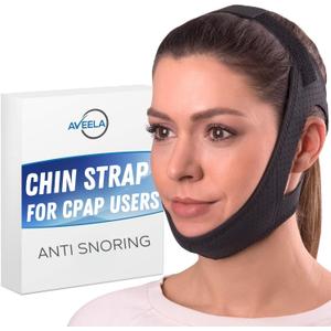 AVEELA Chin Strap for Sleeping and CPAP Users | Anti Snoring Chin Strap, Adjustable Jaw Strap for Sleep Apnea, Stop Snoring Solution for Men and Women, Comfortable Fit to Keep Mouth Closed  Medium