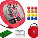 Golf Chipping Net with Mat - Practice Net for Backyard & Indoor/Outdoor Swing Training (Red)