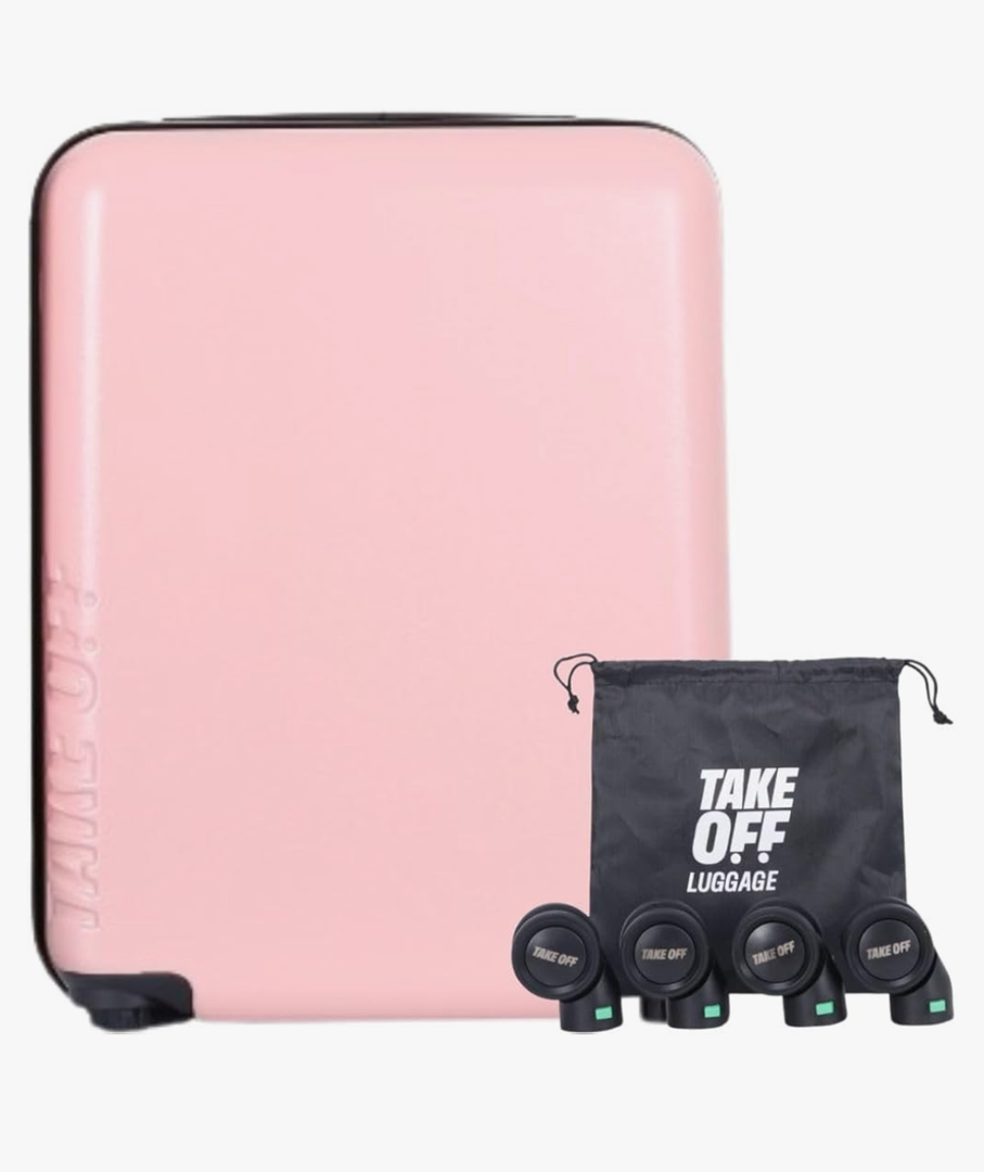 Take OFF Luggage Personal Item Travel Bag 3.0 – Compact Underseat Suitcase for Budget Airlines – Fits Sizers 18x14x8 – No-Fee Small Carry On Luggage with Wheels Removable, TSA Lock & Toiletry Pouch, missing storage bag for wheels