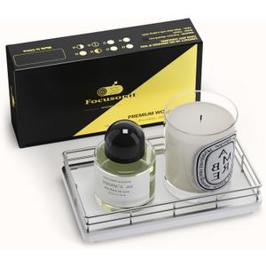 Bathroom Tray for Counter, Oak Wooden 7.5" L Vanity Tray for Jewelry Soap Cologne Organizer for Men Decorative Decor Silver (7.5" x 3.9" x 1.5")