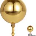 FRF FLAG Gold Brass Topper Ball 5 Inch, Flagpole Top Replacement, 1/2"-13UNC Threading, Fit Most FlagPole, Truck and Solar Light