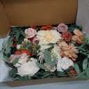 Ling's moment Fall Artificial Wedding Arch Flowers Kit Pack of 4, 2pcs Hanging Flower Arrangement 2pcs Drapes Ceremony Rose Arbor Backdrop Brunt Orange Terracotta Floral Party Autumn Outdoor Decor