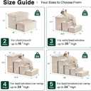 Love's cabin Dog Stairs with Storage 13" H, Foldable Pet Stairs for Small Medium or Large Dogs, Cat Puppy Steps Ramp with Zip up to 150 lbs, Beige, 2 Steps