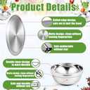 Sunnyray 6 Sets Stainless Steel Plates Bowls and Cups Metal Camping Stainless Steel Dinnerware for Serving Reusable Double Walled Insulated Plates Bowls and Cups for Rice Ice Cream