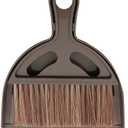 Mini Broom and Small Dustpan Brush - Mini Broom and Dustpans, Small Broom and Dustpan Set, Mini Dustpan and Brush Set, Hand Broom and Dustpan Set for Home and Pets. (Brown)
