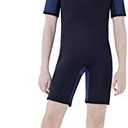 Dark Lightning 3/2mm Kids Wetsuit for Boys and Girls, Neoprene Thermal Swimsuit, Toddler/Junior/Youth One Piece Wet Suits for Scuba Diving (Large, Shorty-Navy Blue) Size 10