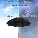 Umbrella with Fan & Mist Spray - Rechargeable UV Protective Cooling Umbrella for Patio, Beach, Travel | Portable Misting System & Detachable Water Bottle Included