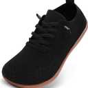 Barefoot Shoes Women Wide Slip-On Barefoot Running Tennis Walking Sneakers Minimalist Breathable Shoes Zero Drop Sole for Workout Gym Travel (10 Wide, Black Gum)