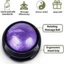 Massage Set Including Manual Massage Ball & Four Trigger Point Finger Hand-Held Massage Tools Roller with Knobs for Pain Relief Relaxing, Muscle Treatment and Back Neck (Purple)
