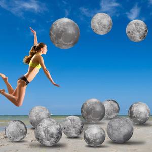 Shappy 6 Packs Moon Inflatable PVC Ball Bulk - Gray Moon Shape Science Teaching Aids Planet Beach Ball for Kid Birthday Party Classroom Planetarium (16 Inch,24 Inch)