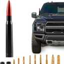 BJSIA Universal Bullet Antenna, Truck Antenna Replacement, Compatible with Ford, Dodge, Chevrolet, GMC, Jeep, Toyota, Red, Car Accessories
