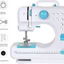 Sewing Machine for Beginners & Kids, Mini Portable Sewing Machines with 12 Built-in Stitch Patterns, 2-Speed Foot Pedal, Perfect for Teaching Daughter Granddaughter to Sew(with Basic Sewing Kit)