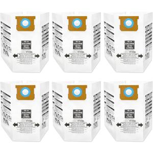 90662 Type F / 90672 Type I Vacuum Bags Replacement for Shop Vac 10-14 Gallon Disposable Collection Filter Bag, Part# 9066200, 9066233, 9067200, 9067233, VF2005(6 Pack)