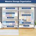 ULIFHOME P8C Max Heavy Duty Clothes RackWith Extended Width Design Rolling Clothing Racks for Hanging Clothes with Lockable Wheels51.2"W x 15.8"D x 80.5"HLoad 700LBSWhite Rack with White Cover