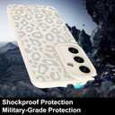 TEAUGHT Compatible with Samsung Galaxy S25 Plus Case Cute Pattern Leopard Cheetah Print Shockproof Cover Silicone Phone Case for Girls Women -White