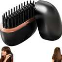 Mini Hair Straightener,Rechargeable Wireless Portable Hair Straightener Brush,3-Speed Temperature Control,Mini Hair Straightener for Women,Idea for Home Travel (Black)