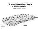 Little Grape Land Pack and Play Sheets Mini Crib Sheets Soft Breathable Pack N Play Sheets, Playard Fitted Sheet 2 Pack Stretchy Fits 38"x26" Playard Mattress, Navy Trucks