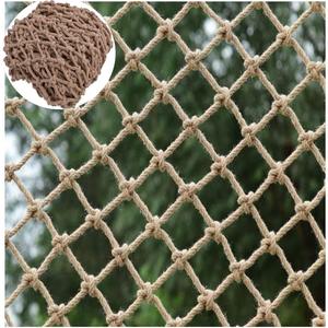 KACQIHTU Hemp Rope Net Kids Climbing Safety Net Child Safety Rope Netting Balcony Stairs Fence Garden Playground Protection Net Indoor & Outdoor Decor Rope Net 3.3X32.8ft, 6mm/8cm