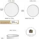 MALACASA Plates and Bowls Sets, 12 Pieces Modern Porcelain Dinnerware Set for 4 White Kitchen Dinner Dining Ware Set wtih Black Rim Ceramic Dishware Dishes Microwave and Dishwasher Safe, Series LUNA