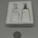 Kitchen Soap Dispenser Set with Stainless Steel Pump and Funnel, Modern Ceramic Refillable Hand and Dish Soap Dispenser Set for Kitchen, Bathroom, Office, Hotel, Matte White