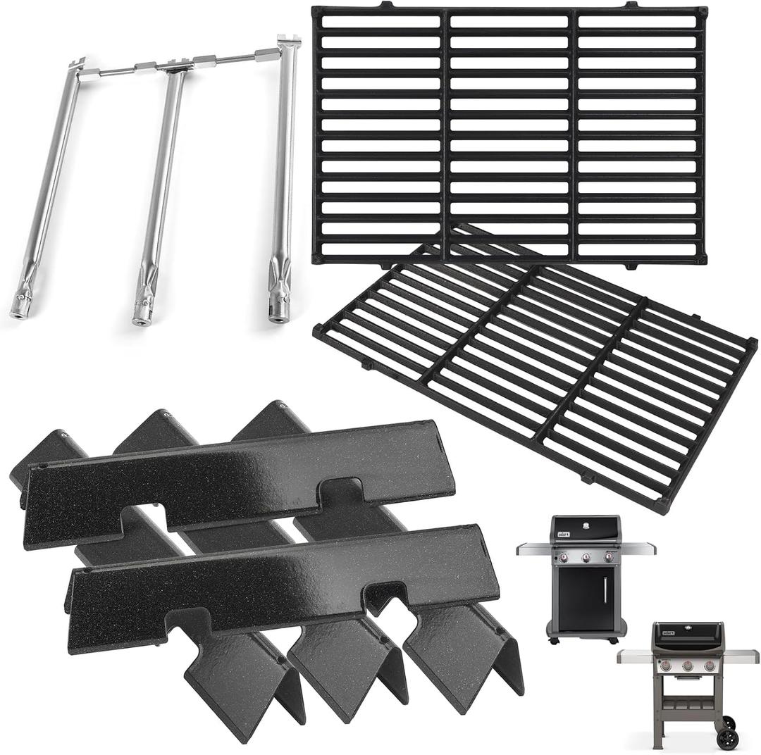 GS4 Spirit 2 Parts for Weber Spirit Grill Parts Spirit II/I 300 SER Replacement Accessories for Weber 67046 7636 69797 68843 3400302 Flavor Bar,67025 69787 Burner,7638 Grate&Crossover Tube 69899 67278