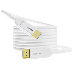 8K Fiber Optic HDMI Cable 50FT, Long Active HDMI 2.1 Cable 48Gbps Ultra High Speed 8K@60Hz 4K@120Hz HDR10 eARC 3D HDCP 2.3 Compatible for Laptop, PC, Monitor, PS5, PS4, Xbox, HDTV, Projector
