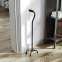 Flash Furniture Hercules Height Adjustable Quad Cane, Foam Padded Handle, 4-Pronged Base, Lightweight Aluminum Frame, Left or Right Handed Use, Black