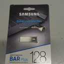 SAMSUNG BAR Plus 3.1 USB Flash Drive, 128GB, 400MB/s, Rugged Metal Casing, Storage Expansion for Photos, Videos, Music, Files, MUF-128BE3/AM, Champagne Silver
