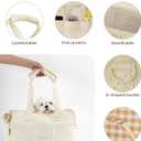 ONECUTE Dog Purse Carrier for Small Dogs Rabbit cat with Large Pockets, Cotton Bag, Dog Carrier Soft Sided, Collapsible Travel Puppy Carrier (Beige, 13.6" L x 6.5" W x 10" H)
