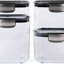 Progressive International ProKeeper+ 4-Piece Clear Plastic Modular Airtight Pantry Food/Snack Kitchen Storage Organization Container Canister Set
