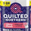 Quilted Northern Ultra Plush Toilet Paper with Sweet Lilac & Vanilla Scented Tube, 6 Mega Rolls = 24 Regular Rolls, 3 Ply Soft Toilet Tissue