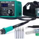 YIHUA 939D+ Digital Soldering Station, 75W Equivalent with Precision Heat Control (392F to 896F) and Built-in Transformer. ESD Safe, Lead Free with C/F display (Green)